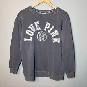 Victoria's Secret PINK Oversized Crewneck Women’s XS Slate Grey Sweatshirt